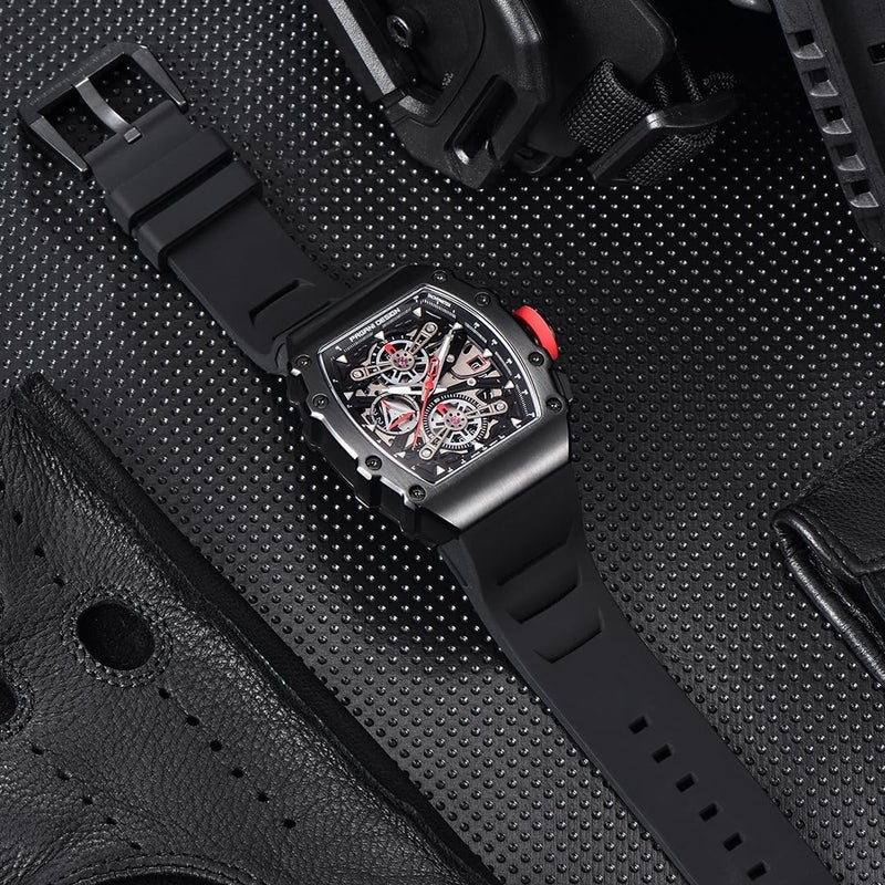 PAGANI DESIGN PD-YS011 Men's Skeleton Quartz Wristwatch with Sapphire Glass and Waterproof Stainless Steel Case - Image 5